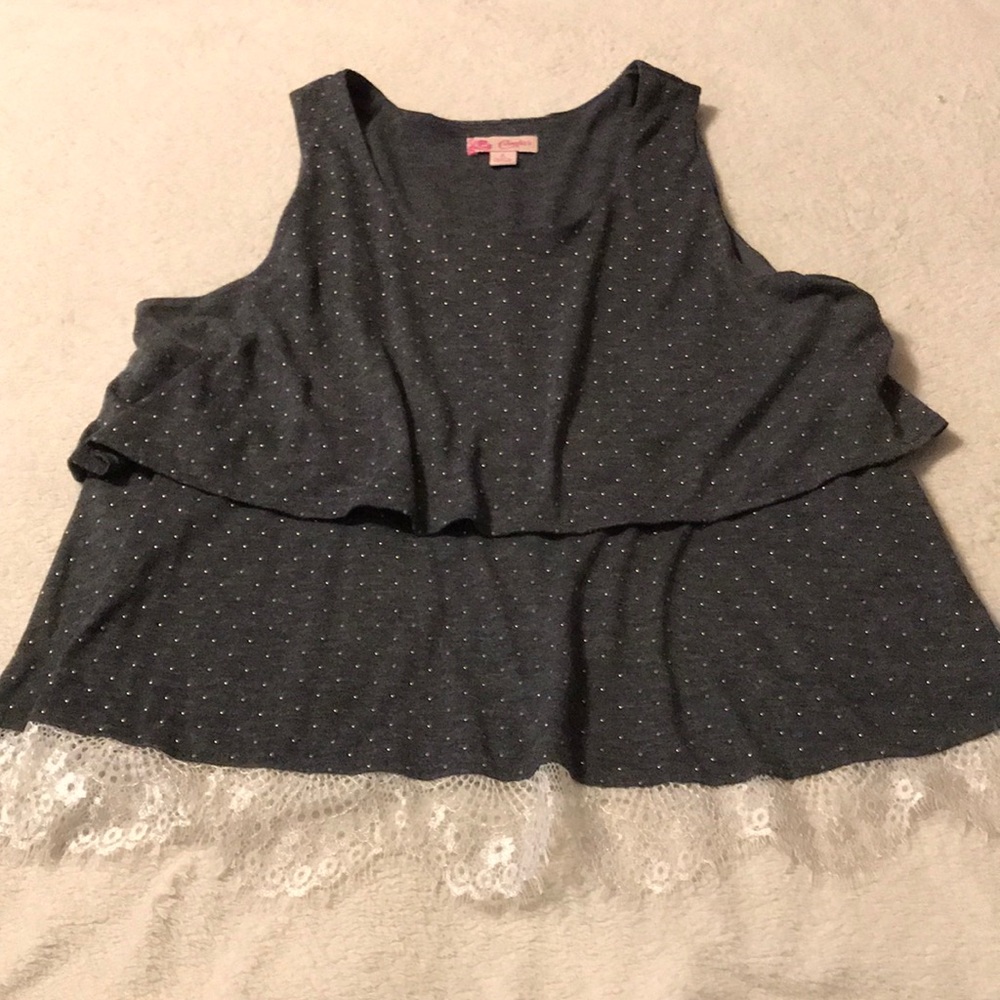Beautiful Candie’s polka dotted tank top. Size L.
